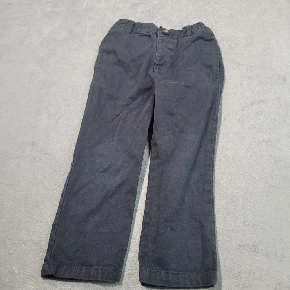 The Childrens Place Pants Boys 3T Khaki Navy Chino Adjustable‎ Waist Bundle 2pk